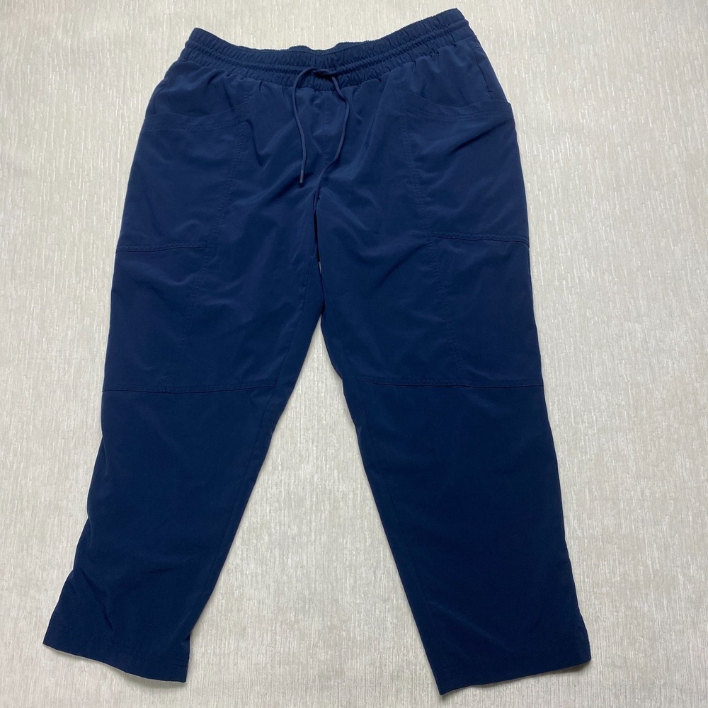 L.L.Bean Venture Stretch Woven Ankle Pants Womens PXL Blue Hike Travel 513651